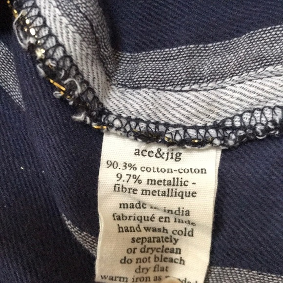 ACE & JIG Size S navy/gold Short Sleeve cotton top - Picture 8 of 8